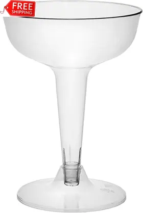 N45021 Northwest Enterprises Disposable 4 Oz. Toasting Cocktail Cups 50-count Clear Hard Plastic Two Piec