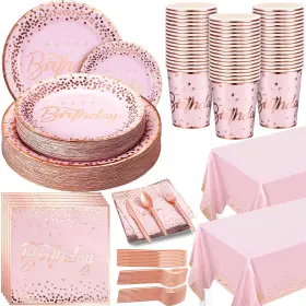 Lin-nosiny-10 Nosiny 352 Pcs Birthday Party Supplies Plates Dot Dinnerware S