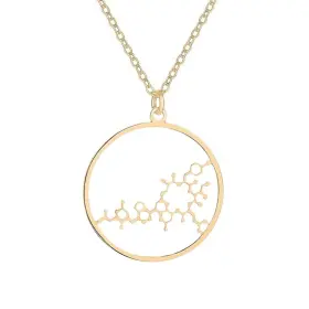 Na-ne19731-p Noumanda Geometric Chemical Hormone Molecular Science Necklace Laser Cutting