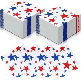 Co-nuanchu-165534 Nuanchu 200 Pcs American Flag Napkins 4th Of July Red White And Blue