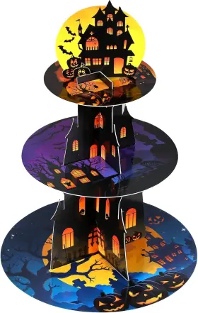 Nuenen-a856asd Nuenen Halloween Party Cupcake Stand Decorations 3 Tier As Pictures Shown