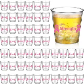 Ao-nuogo-4839 Nuogo 100 Pcs Breast Cancer Party Favors For Guest 2.87 Oz Pink Ribbon Shot Glasses