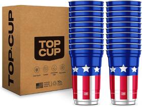 Oasis Venture Holdings Llc 744110297164 Top Cup Americas 250th Birthday 20 Oz Reusable Aluminum Party Cups Count D
