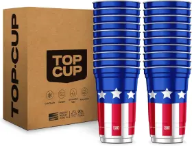 Oasis Venture Holdings Llc 744110297164 Top Cup Americas 250th Birthday 20 Oz Reusable Aluminum Party Cups Count D