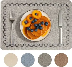 Pl01 Oasislitezen Placemats Set Of 6 Heat Resistant And Waterproof Table Mats For Gray