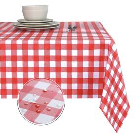 Obstal Obt-pvc-checkered-red5478 100% Waterproof Pvc Table Cloth 78 Inch X 54 Rectangular Red