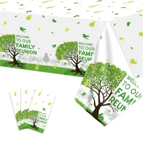 Mg0241 Obusatt 3pcs Family Reunion Party 53.94 X 107.87 Inches Green And White