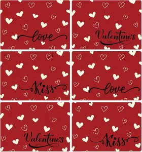 Mg0247 Obusatt Valentines Day Placemats Set Of 6 Reusable 17.0 X 13.0 As The Picture Shown
