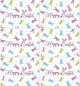 Mg0267 Obusatt Easter Placemats Set Of 6 Rabbit Eggs 17x13inch Green/blue/pink