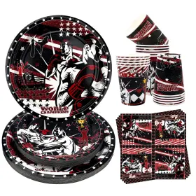 Yqus20231018005 Obussgar Boxing Birthday Party Decorations - Supplies Including Plates Cu