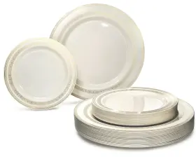 43219-22423 Occasions Finest Plastic Tableware 240 Plates Pack120 Guests Heavyweight Premium Wedding Party Disposa