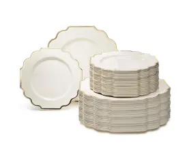 Occasions Finest Plastic Tableware 688948658127 Inch 240 Plates Pack 120 Guests Heavyweight Wedding Party Disposab