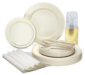 Occasions Finest Plastic Tableware 688948661769 Inch 200piece Set 25 Guestsheavyweight Wedding Party Disposable