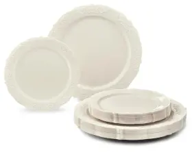 Occasions Finest Plastic Tableware 688948663145 Inch 50 Plates Pack 25 Guests Vintage Wedding Party Disposable Pla