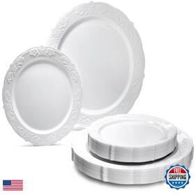 Occasions Finest Plastic Tableware B07b3n5rlx 120 Plates Pack60 Guests Vintage