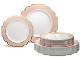 Xl812-pzb995 Occasions Finest Plastic Tableware Inch 80 Plates Pack 40 Guests Heavyweight Premium Wedding Party Di