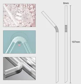 197clear-500 Official 500-pack Clear Flexible Drinking Straws Plastic Disposable Bendy - 7