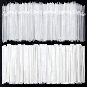 Wap1000-bd-clear Official 1000 Counts Clear Flexible Drinking Straws Individually Wrapped Plastic Disposa