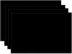 Jy00025 Ofila Black Placemats Set Of 4 For Table Fabric Solid 18x12inch