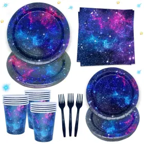 2su1027-2127 Oigco Space Galaxy Party Supplies Tableware Set Outer Theme Birthday De