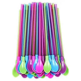 Okgd 655421906679 Set Of 40 Hard Plastic Spoon Straws 9 Inch Detachable Kitchen Utensil