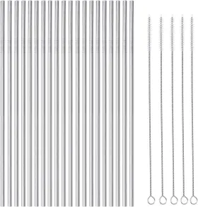 Okgd 745672693630 25 Piece Set Stainless Steel Straws Ultra Long 10.5 Inch Drinking Metal R