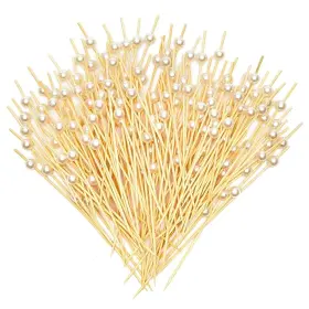 Okuna Outpost 194425404199 150 Pack White Pearl Toothpicks For Food Decorative Bamboo Cocktail Picks Ap