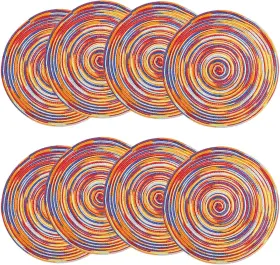 Lj-ycyim-060320-01-1 Okuna Outpost 8-piece Round Placemat Set - 15-inch Large Multicolor