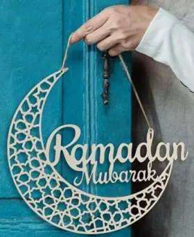 Oleek 060944820046 Ramadan Wreath Decorations For Home 2024 Mubarak Sign 12 Inches