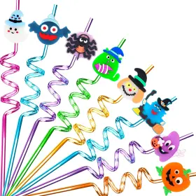 Onbkygf 762704413141 24pcs Drinking Straws For Halloween Party Favors Crazy Goodie Gifts F