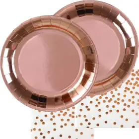 Napkins16 Onebest 078152647763 Rose Gold Plates And Serves