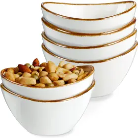S2370 Onemore Ceramic Bowls 8 Oz Ice Cream Oval Snack Bowl Set Of 6 Microwave Safe S