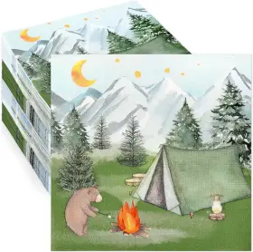 Online Store 313045665678 100 Pcs Camping Paper Napkins Happy Party Disposable Tent Campin