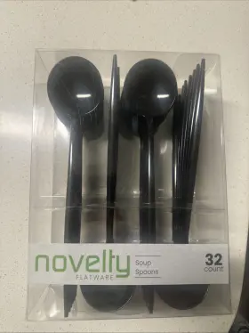 2922 Onlyonestopshop Novelty Modern Flatware Cutlery Disposable Plastic Soup Spoons 32 Pieces