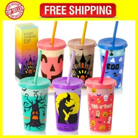 Ooinqq 445037594536 Halloween Color Changing Cups For Kids - 6pcs Hallocolorcup