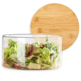 Os048003 Opexscal 190oz Extra Large Glass Trifle Bowl With Lid Modern Design Clear Round