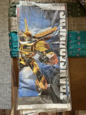 571413 Optimus Transformers Plastic Tablecloth Cover Set Of 3 54x96 Prime Bumblebee