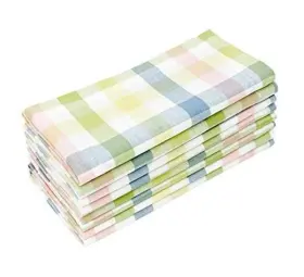 62557 Orienrt Originals Inc. Gingham Buffalo Plaid Check Napkins - Spring 17 Inch X Set Of 8 Yellow Multi