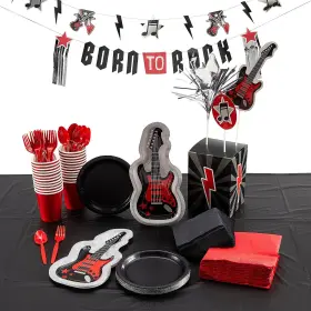 Oriental Trading 195130414589 Fun Express Rock Star Party Tableware Kit For 24 Guests