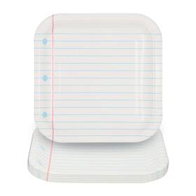 Oriental Trading 197640488357 School Lined Paper Party Square Disposable Dinner Plates 9 1/4 Inch 8 Count