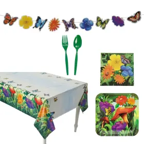 Oriental Trading 197640498974 Spring Garden Party Disposable Tableware Kit For 24 Guests 108