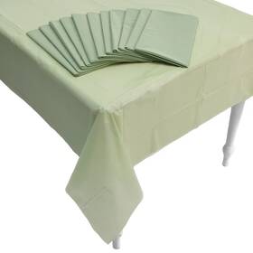 Oriental Trading 197640594324 Bulk Sage Green Rectangle Disposable Plastic Tablecloths 54 Inch X