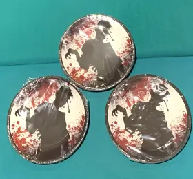 Oriental Trading 886102268520 Set Of 3 Packages Party 8 Count Dessert 7 Inch Zombie Paper Plates- New Sealed