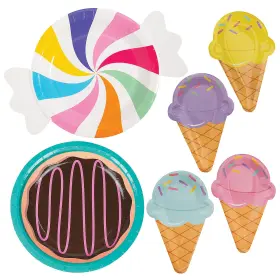 Oriental Trading 886102901748 Fun Express Sweet Treats Paper Plate Assortment Kit 24 Pieces