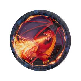 Oriental Trading 886102935859 Fun Express Dragon Flames Paper Dinner Plates With Scales Trim - 8 Ct