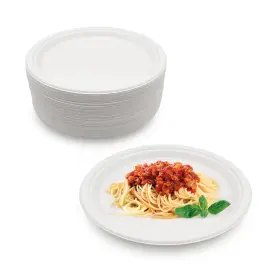 Orientreen 860008883346 100% Compostable 9 Inch Heavyduty 125pack Ecofriendly Disposable White Bagasse