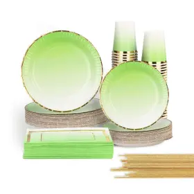 50counts Ottin 193621776765 Ombre Lime Neon Green Party Supplies Festive Paper Plates And Napkins S