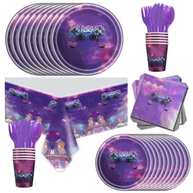 G127 Ou Rui 81pcs Purple Games Party Tableware Set Decoration Game G127 Ou Rui 81pcs Purple Games Party Tableware Set Decoration Game
