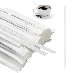 Ouliget 702886044757 Three Hole Coffee Stirrers Sticks Individually Wrapped 2 In 1 Disposable Plas