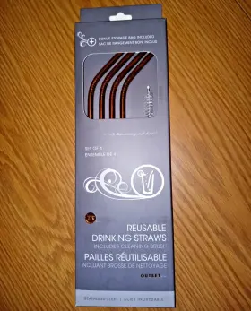 76629 Outset Chillware By Copper Color 10.5 Inch Long Reusable Straws Stainless Steel